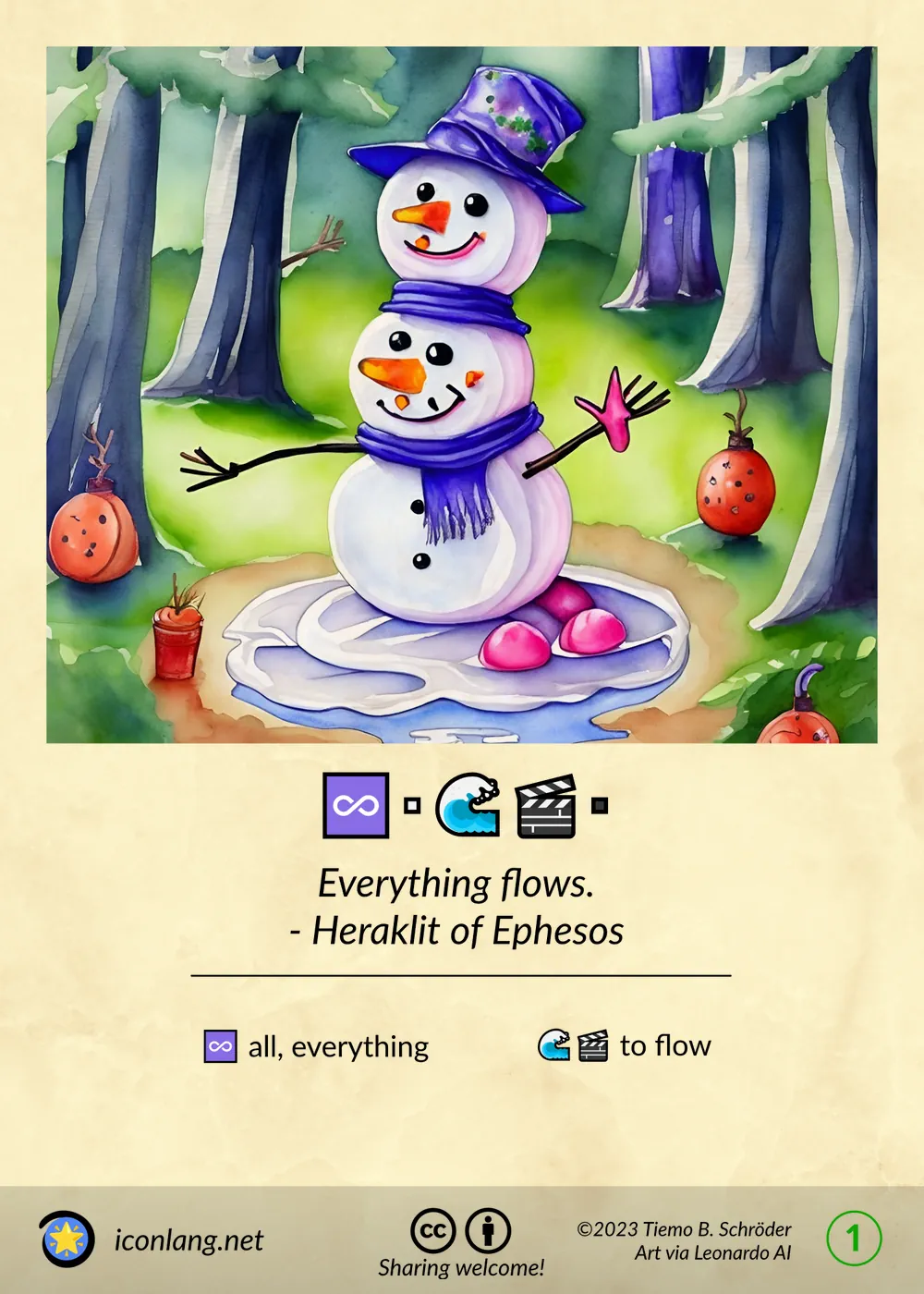 Card: Everything flows. - Heraklit of Ephesis