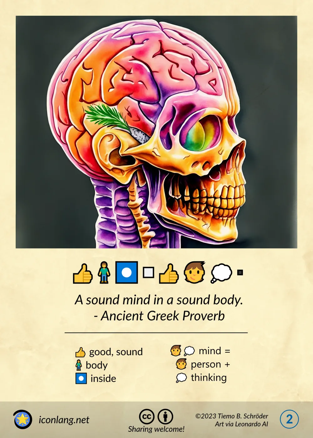 Card: A sound mind in a sound body. - Ancient Greek Proverb
